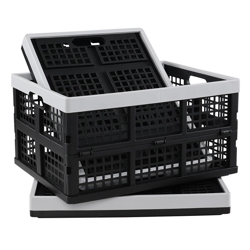 In-House Inhouse 3 Packs 34 Quart Collapsible Milk Crates, Plastic Foldable Storage Crate - Image 1